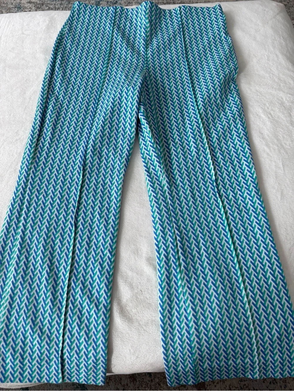 Margot Kick-Flare Crop Pants by Maeve Blue Green Size Large